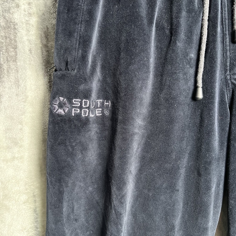 Southpole Vintage Y2K Velour Sweatpants XL Drawstring Elastic Waist Pockets - Picture 2 of 9
